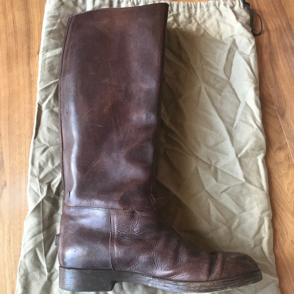 Golden Goose Dark Brown Leather Knee-High Boots